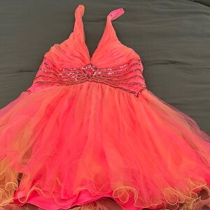 Nablon Pink and Orange Kids Dress